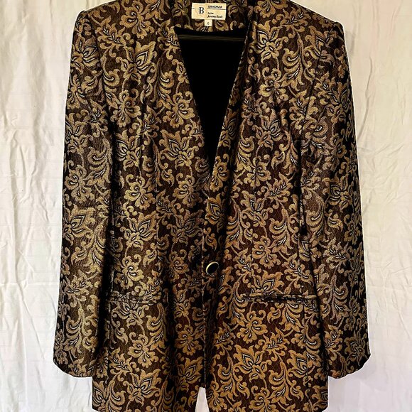 Gold and Black Brocade Jacket (Size 6) - Picture 1 of 3